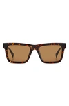 Rag & Bone 54mm Rectangular Sunglasses In Havana/ Brown