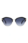 Rag & Bone 55mm Gradient Round Sunglasses In Black/ Grey Shaded