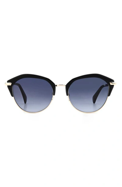 Rag & Bone 55mm Gradient Round Sunglasses In Black/ Grey Shaded