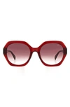 Rag & Bone 55mm Gradient Round Sunglasses In Burgundy/ Burgundy Shaded