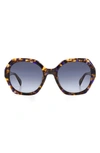 Rag & Bone 55mm Gradient Round Sunglasses In Brown Blue Havana/ Grey