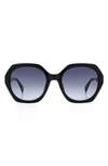 Rag & Bone 55mm Gradient Round Sunglasses In Black/ Grey Shaded
