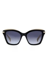 Rag & Bone 53mm Cat Eye Sunglasses In Black Beige/ Grey Shaded