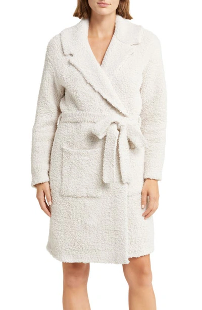Barefoot Dreams Cozychic Double-knit Teddy Dressing Gown In Almond