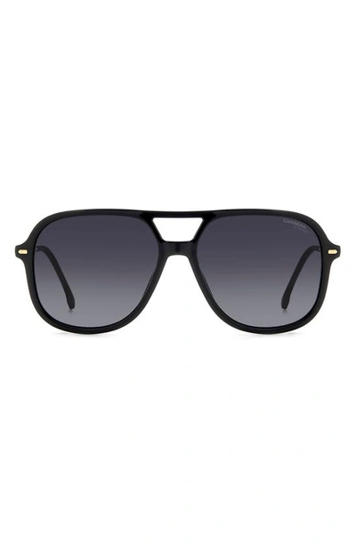 Carrera Eyewear 58mm Navigator Sunglasses In Black/ Grey Shaded