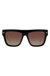 Carrera Eyewear 55mm Flat Top Sunglasses In Black White/ Brown Polar