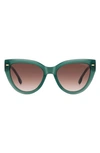 Carrera Eyewear 55mm Gradient Cat Eye Sunglasses In Green/ Brown Gradient