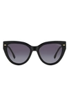 Carrera Eyewear 55mm Gradient Cat Eye Sunglasses In Black/ Gray Polar