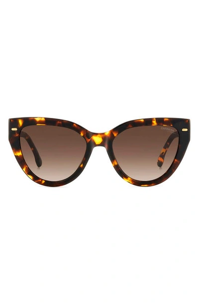 Carrera Eyewear 55mm Gradient Cat Eye Sunglasses In Havana/ Brown Gradient