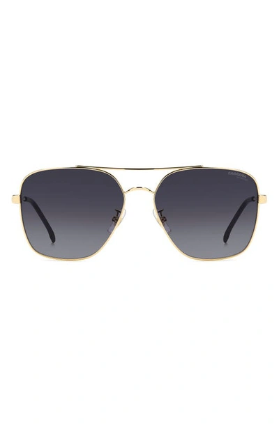 Carrera Eyewear 60mm Gradient Square Sunglasses In Gold/ Grey Shaded