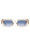 Carrera Eyewear 53mm Gradient Rectangular Sunglasses In Beige/ Blue Shaded