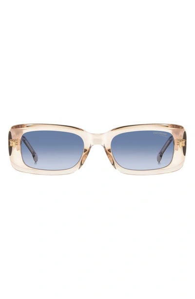 Carrera Eyewear 53mm Gradient Rectangular Sunglasses In Beige/ Blue Shaded
