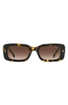 Carrera Eyewear 53mm Gradient Rectangular Sunglasses In Havana/ Brown Gradient