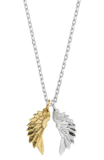 Estella Bartlett She Believed She Could Wings Necklace In Silver/ Gold