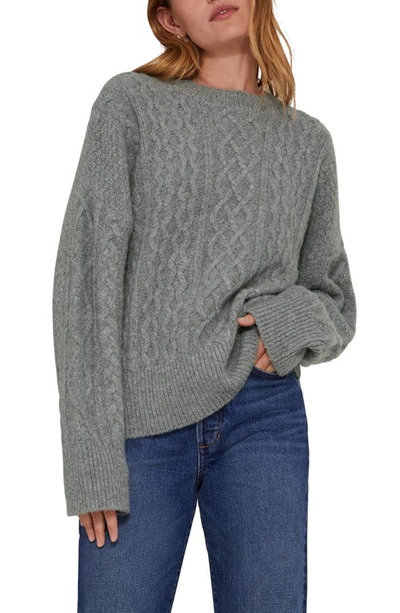 Favorite Daughter Oversize Cable Knit Sweater In Grey