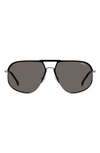 Carrera Eyewear 60mm Aviator Sunglasses In Matte Black Darkrt/ Gray Polar