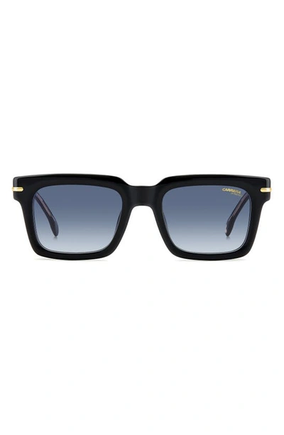 Carrera Eyewear 52mm Rectangular Sunglasses In Str Black/ Blue Shaded