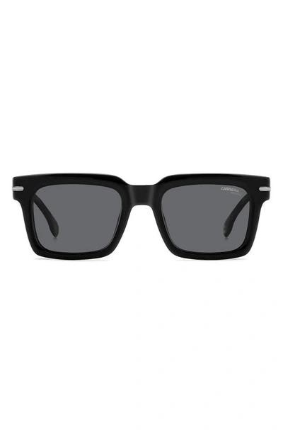Carrera Eyewear 52mm Rectangular Sunglasses In Black/ Gray Polar