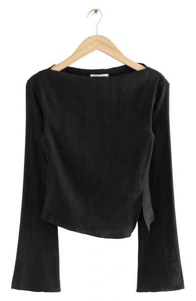 & Other Stories Textured Top In Black