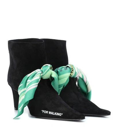 Off-white "for Walking Suede Ankle Boots" In Black
