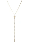 Lana Malibu Cross Y-necklace In Yellow Gold