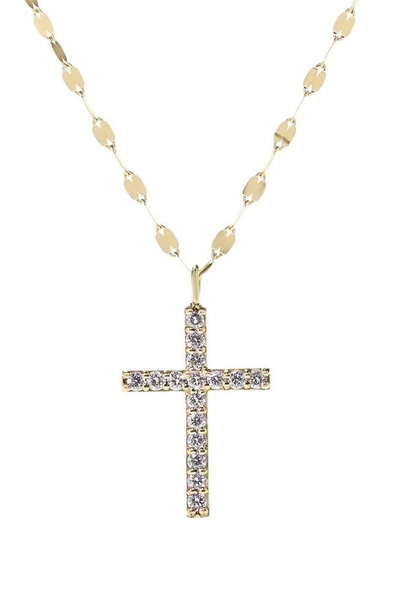 Lana Diamond Cross Pendant Necklace In Yellow Gold