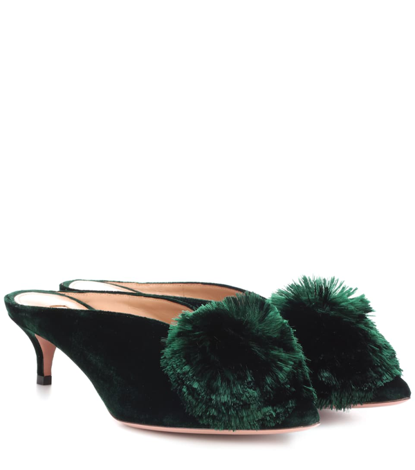 aquazzura powder puff mules