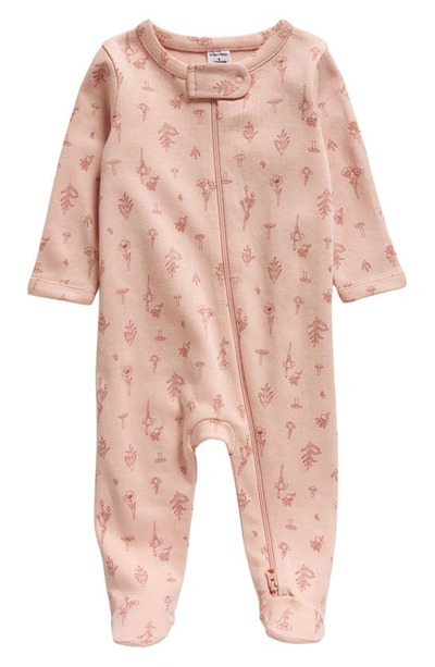 Nordstrom Print Cotton Footie In Pink Sand Fairies