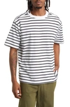 Bp. Stripe Cotton T-shirt In White- Black Stripe