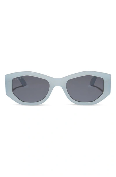 Diff Zeo 52mm Geometric Sunglasses In Blue/ Grey