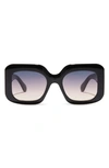 Diff Giada 52mm Gradient Square Sunglasses In Black/ Twilight Gradient
