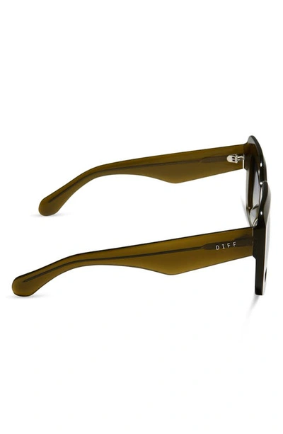 Diff Giada 52mm Gradient Square Sunglasses In Olive/ Grey Gradient