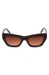 Diff Katarina 51mm Gradient Cat Eye Sunglasses In Truffle/ Brown Gradient