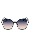 Diff Donna Ii 55mm Gradient Square Sunglasses In Black/ Twilight Gradient
