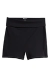 Zella Girl Kids' Elevate Foldover Waist Shorts In Black