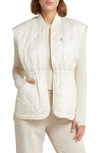 Zella Quilted Insulated Vest In Ivory Egret