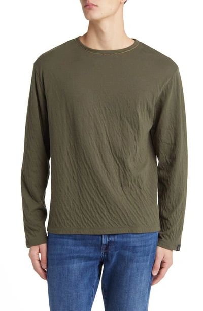 Rag & Bone Kerwin Double Layer Long Sleeve Cotton T-shirt In Olivemult