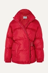 Prada Cropped Quilted Shell Down Jacket In Red