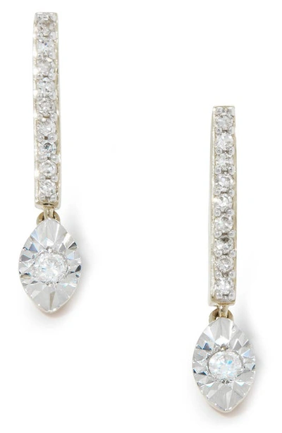 Monica Vinader 14k Gold Diamond Marquise Drop Earrings