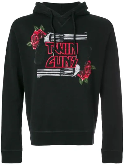 Dsquared2 Twin Guns Jersey Sweatshirt Hoodie In Black