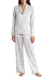 Nordstrom Rack Classic Satin Pajama 2-piece Set In White Snow Linework Bouquet