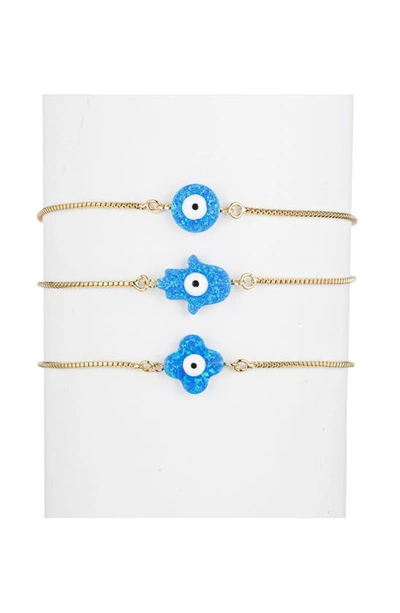 Eye Candy Los Angeles Set Of 3 Zendaya Bracelets In Blue