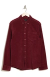 14th & Union Solid Long Sleeve Cotton Button-down Shirt In Burgundy Brick