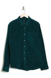 14th & Union Solid Long Sleeve Cotton Button-down Shirt In Teal Deep