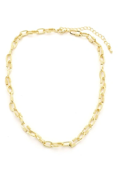 Panacea Textured Chain Link Necklace In Gold