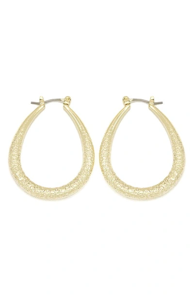 Panacea Textured Teardrop Hoop Earrings In Gold