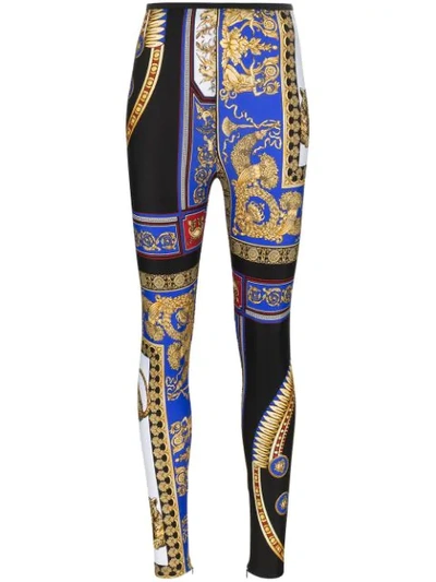 Versace The Lovers-print High-rise Leggings In Multicolour