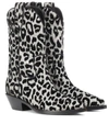 Dolce & Gabbana 40mm Leopard Flocked Lurex Cowboy Boots In Multi