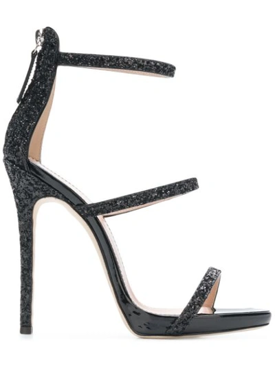 Giuseppe Zanotti 110mm Harmony Glittered Sandals In Black