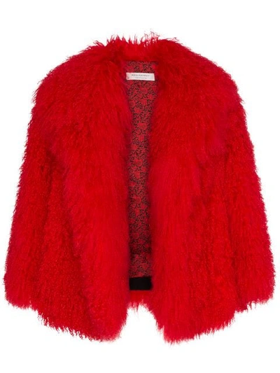 Philosophy Di Lorenzo Serafini Mongolian Fur Coat In Red